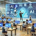 Students using digital AI tools with text overlay “AI Mandatory in All Degree Programmes from 2026”