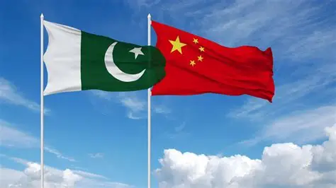 Pakistani and Chinese flags with astronauts and space station representing Pakistan’s selection for China Space Station mission.