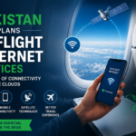 Passenger aircraft connected to satellite internet network representing Pakistan’s upcoming in-flight internet and mobile services initiative