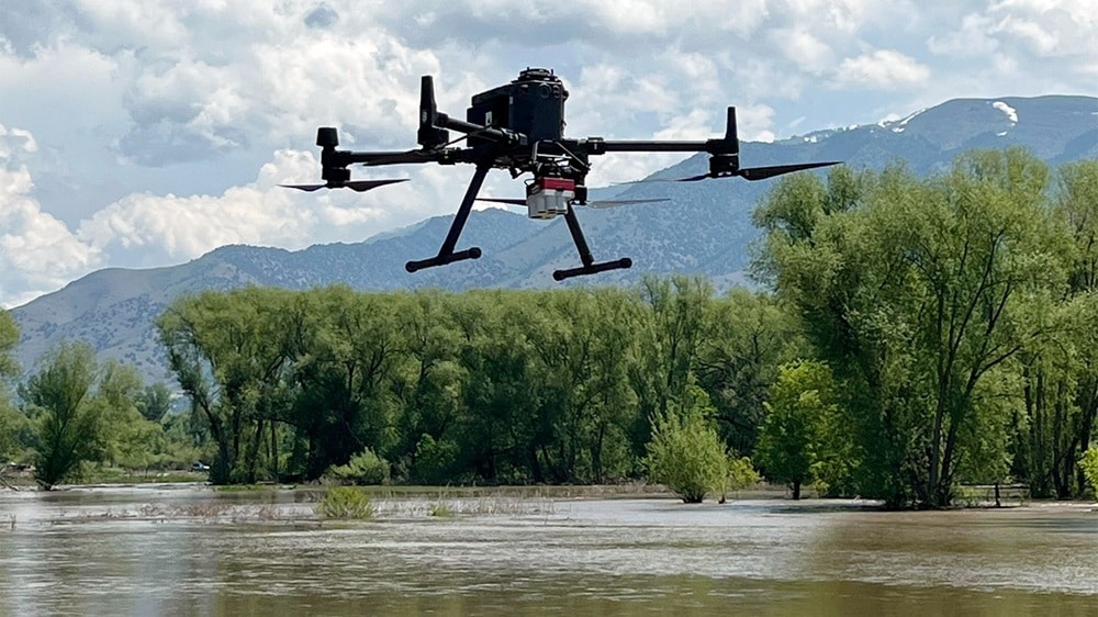 Drone monitoring rivers and barrages in Punjab for flood preparedness